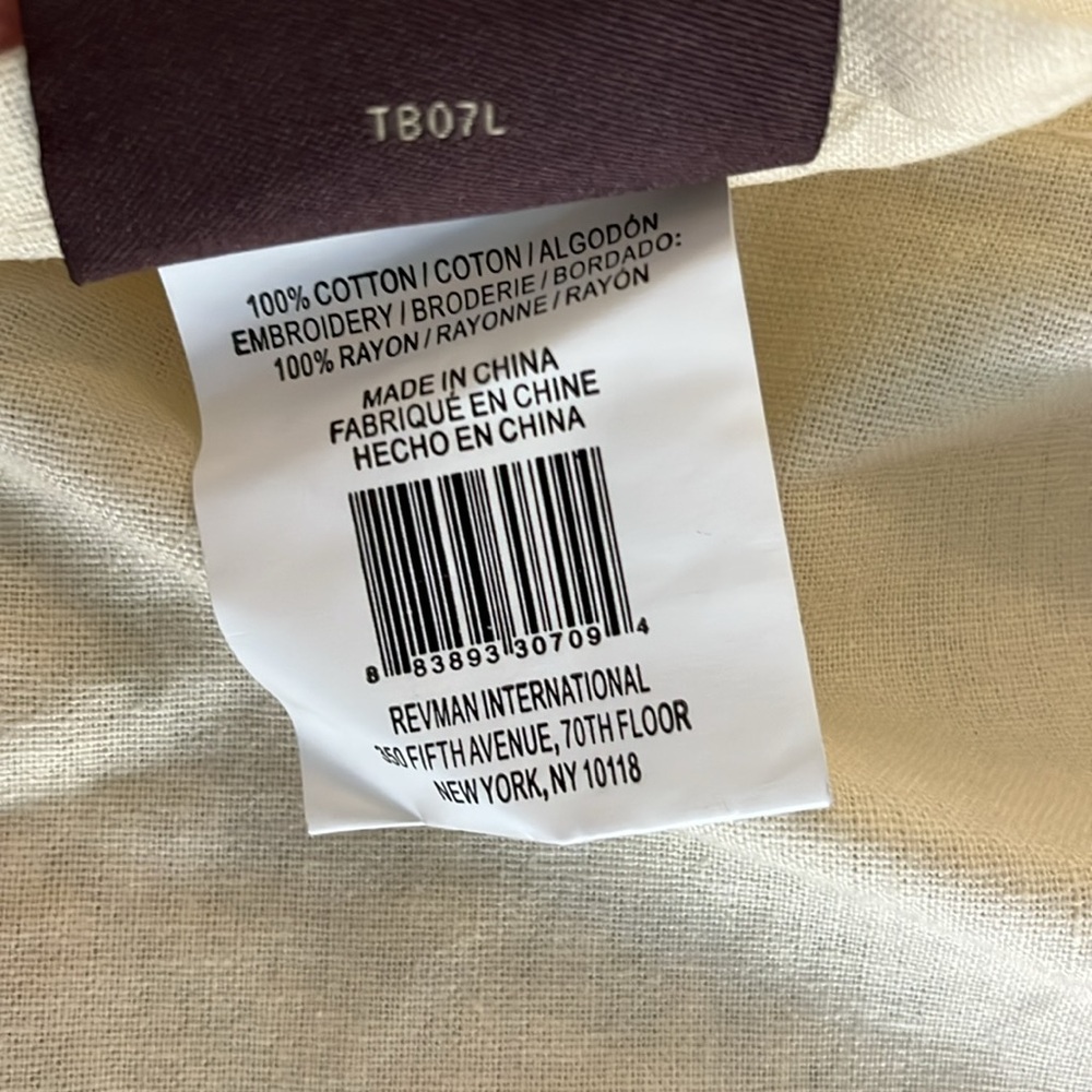 Tommy Bahama embroidered floral tropical pillow cover 100% cotton hibiscus 16x16 - Picture 7 of 12